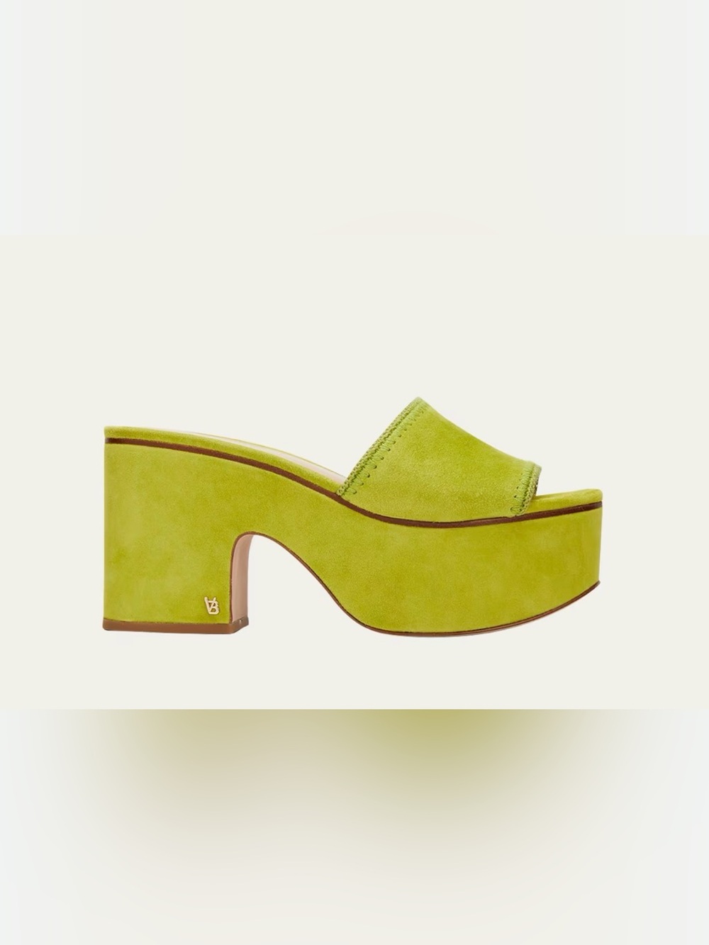 VERONICA BEARD Dessie Suede Platform Mules Lime Green Size 8
